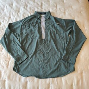 Columbia Men's Columbia Green Button-Up Vent Mesh Shirt